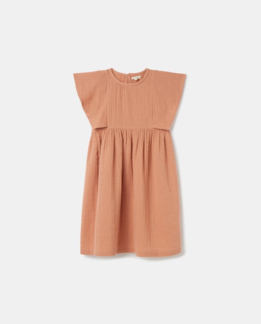 Imagen 0 de Vestido de gasa con mangas vuelo de niña