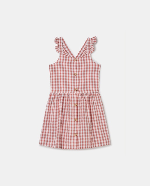 Imagen 0 de Vestido tirantes seersucker cuadros de niña
