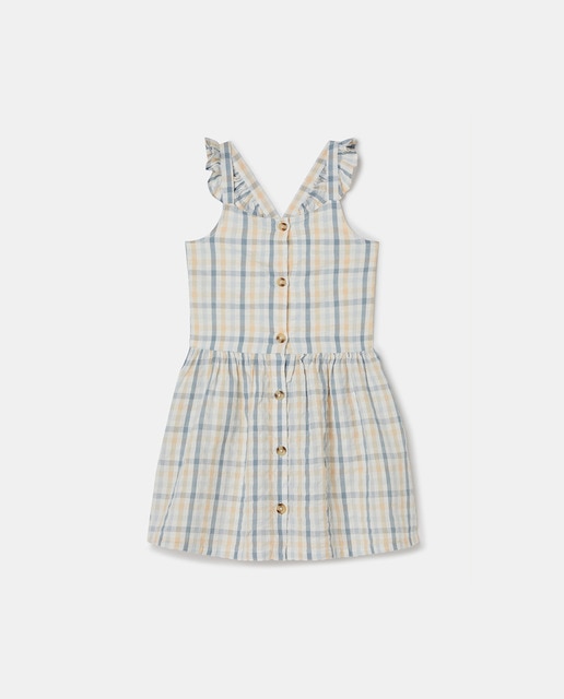 Imagen 0 de Vestido tirantes seersucker cuadros de niña