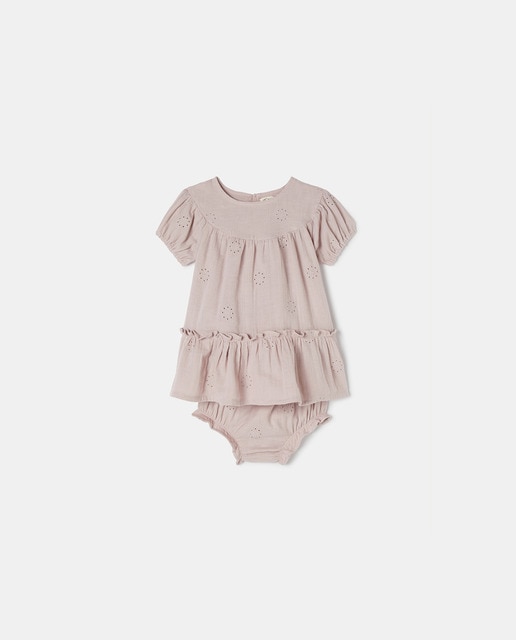 Imagen 0 de Vestido gasa bordada de bebe niña