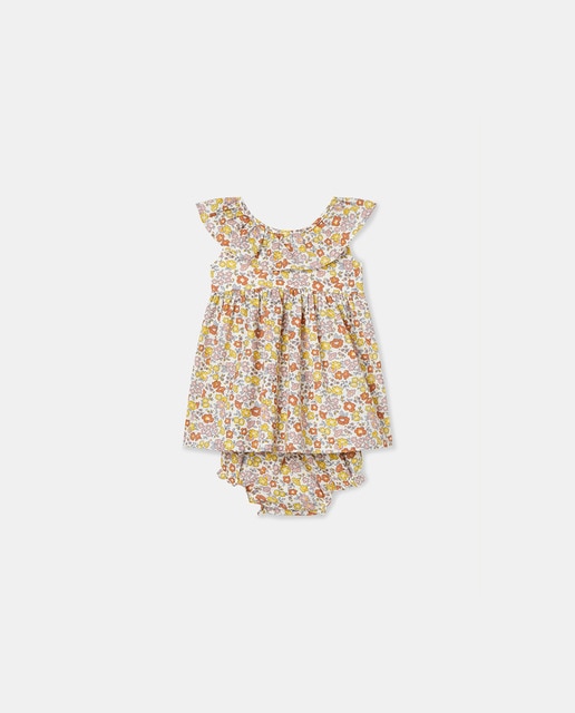 Imagen 0 de Vestido de bebé niña cuello con lino