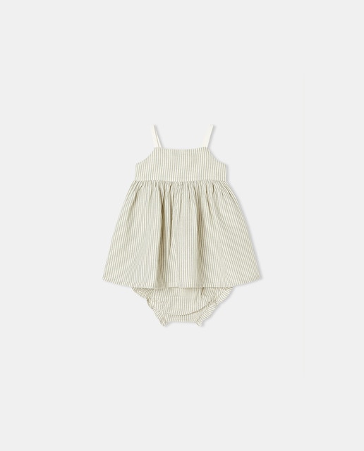 Imagen 0 de Vestido rayas tirantes grosgrain de bebé niña