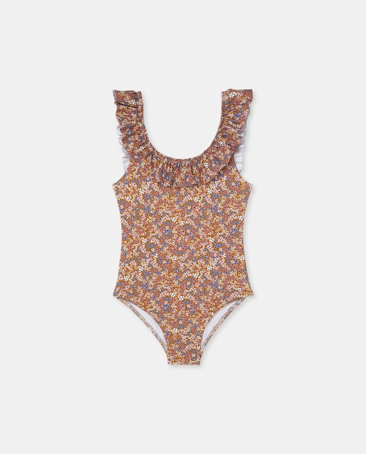 Imagen 0 de Bañador de niña flor mostaza