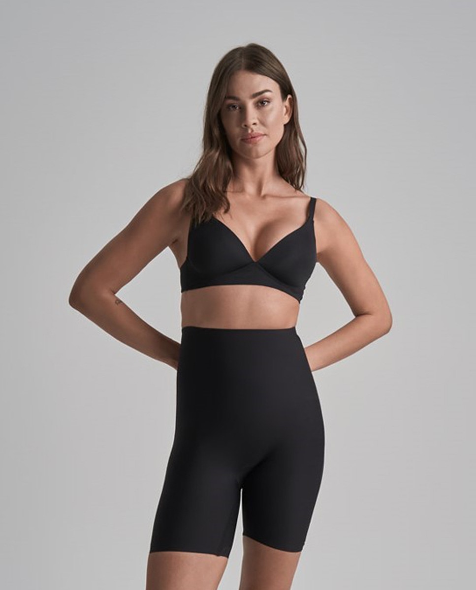 Faja pantalon short reductor abdomen cintura y cartucheras control firme de cintura alta - Bye Bra - Negro Negro-3