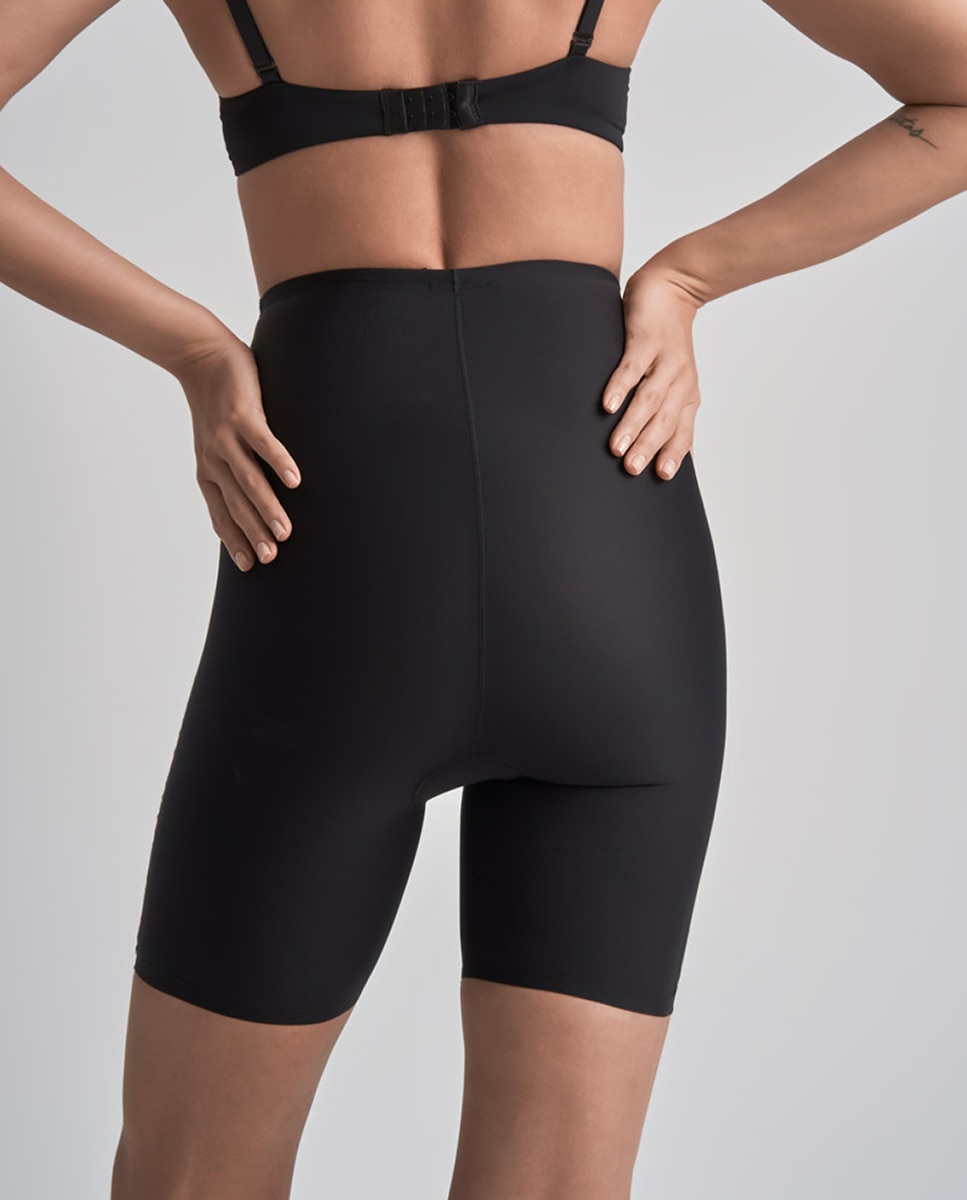 Faja pantalon short reductor abdomen cintura y cartucheras control firme de cintura alta - Bye Bra - Negro Negro-2