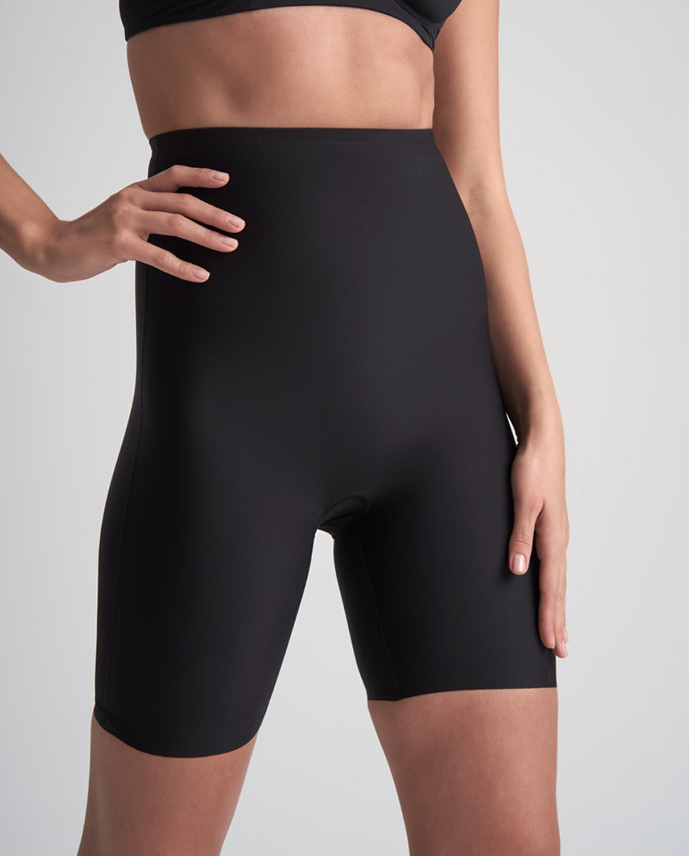 Faja pantalon short reductor abdomen cintura y cartucheras control firme de cintura alta - Bye Bra - Negro Negro-1
