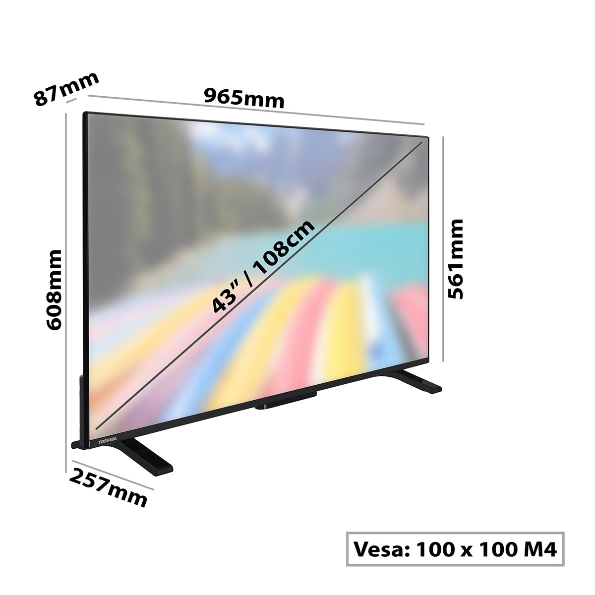 TV LED 108 cm (43") Toshiba 43UV2363DG, 4K UHD, HDR10 y Micro Dimming, Smart TV, Sonido Dolby Audio Negro-2
