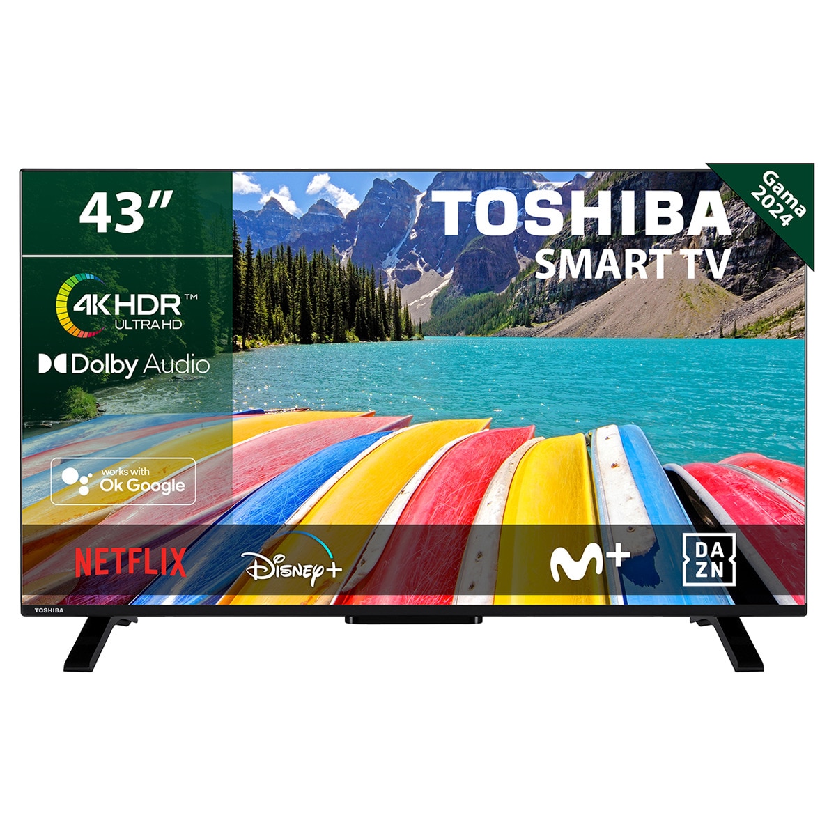 TV LED 108 cm (43") Toshiba 43UV2363DG, 4K UHD, HDR10 y Micro Dimming, Smart TV, Sonido Dolby Audio Negro-1
