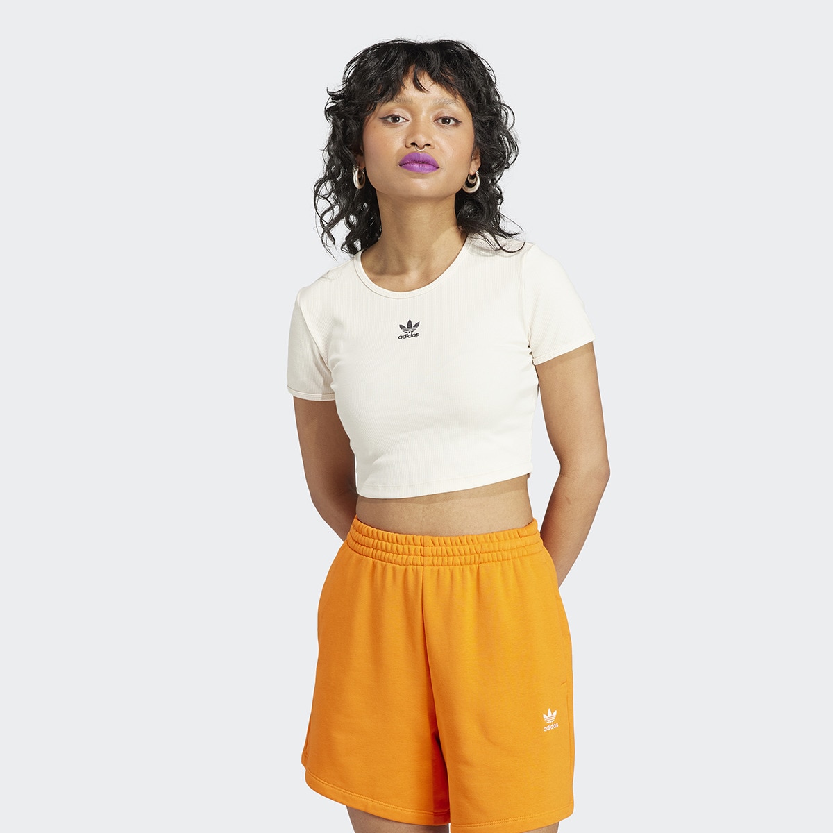 T-shirt de Mulher Essentials Rib Originals Branco-1