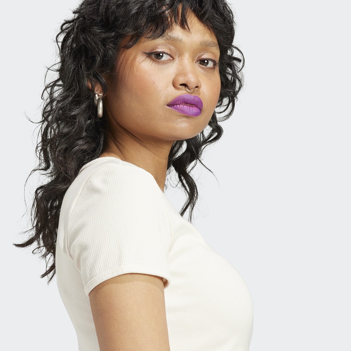 T-shirt de Mulher Essentials Rib Originals Branco-3