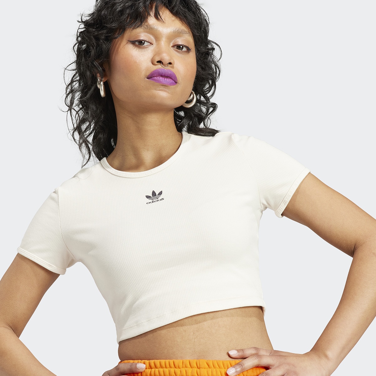 T-shirt de Mulher Essentials Rib Originals Branco-4