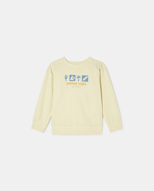 Imagen 0 de Sudadera caja estampada espalda efecto lavado de niño en verde claro