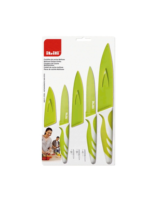 Imagen 0 de Cuchillo de cocina verde 8,5+12,5+15