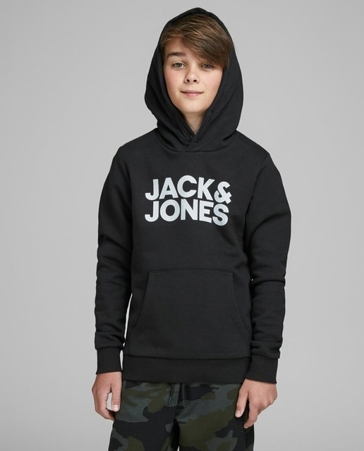 Imagem 0 de Sweatshirt preta de menino com capuz