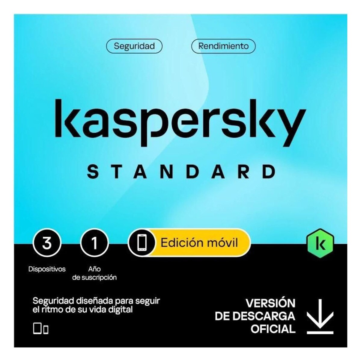 Kaspersky Mobile, 3 dispositivos, 1 año de suscripción 1