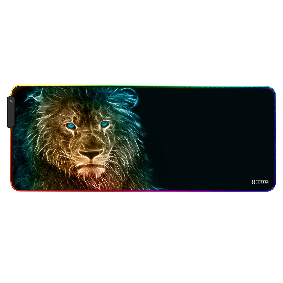 Alfombrilla para ratón Gaming Subblim León XL con luz LED RGB Negro-1