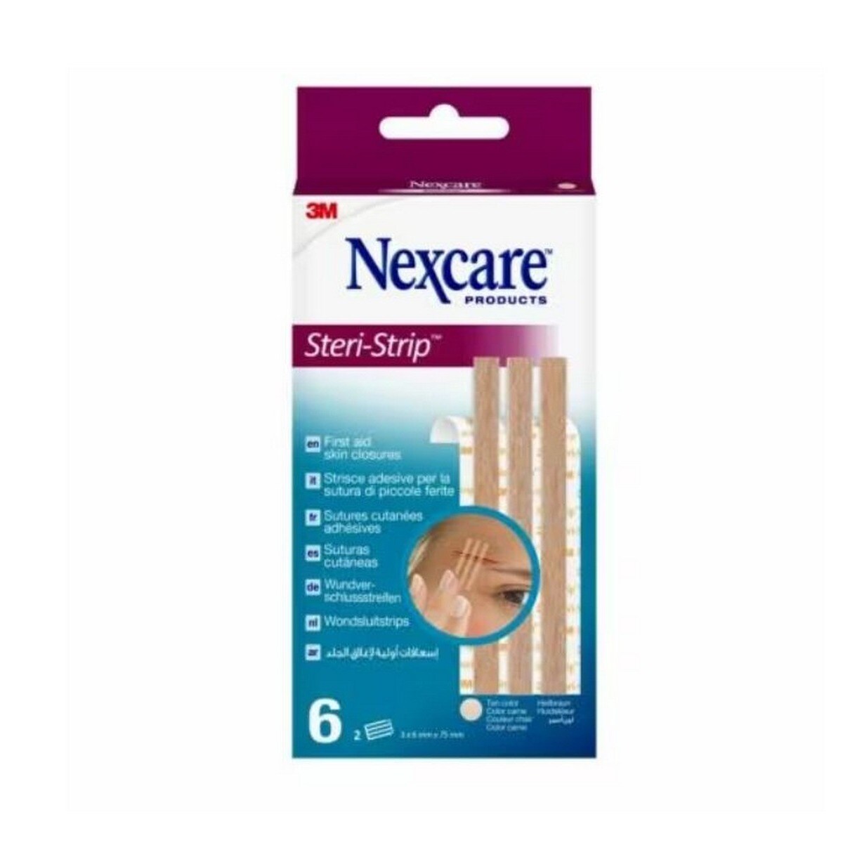 Steri-Strip Suturas Cutâneas Cor de Pele 6 mm x 75 mm - 6 uds. 1