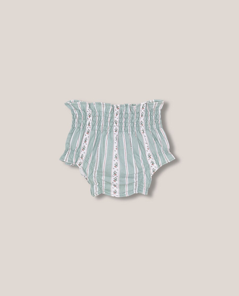 Bombachas com Cintura Subida e Estampado Verde-1