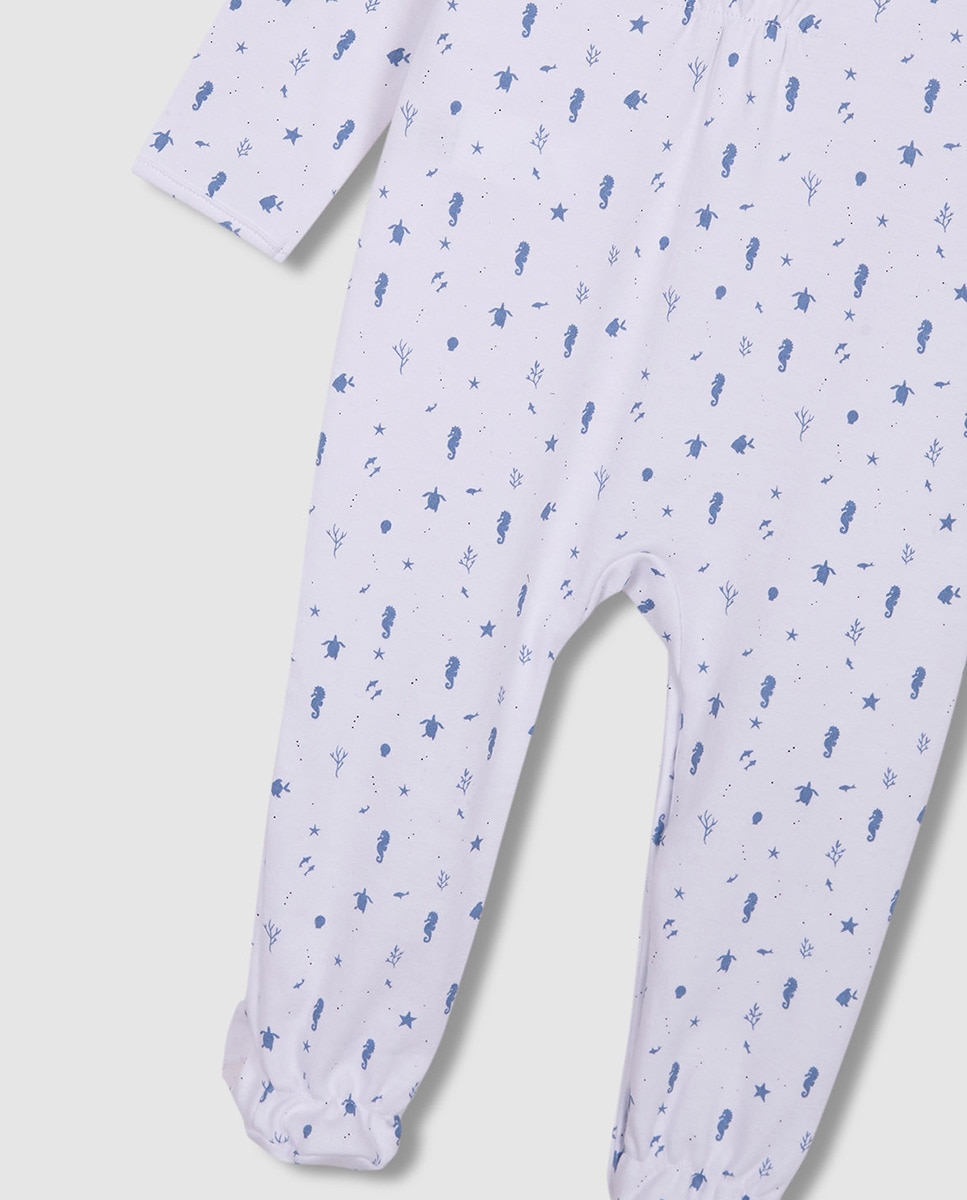 Pijama Comprido com Estampado Mar Branco-8