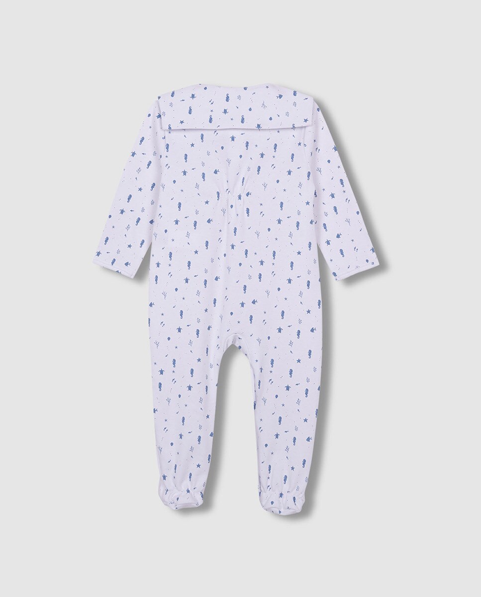 Pijama Comprido com Estampado Mar Branco-4
