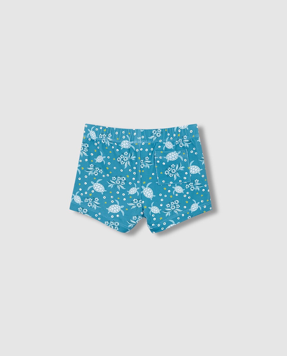 Boxers Estampados com Tartarugas Turquesa-3