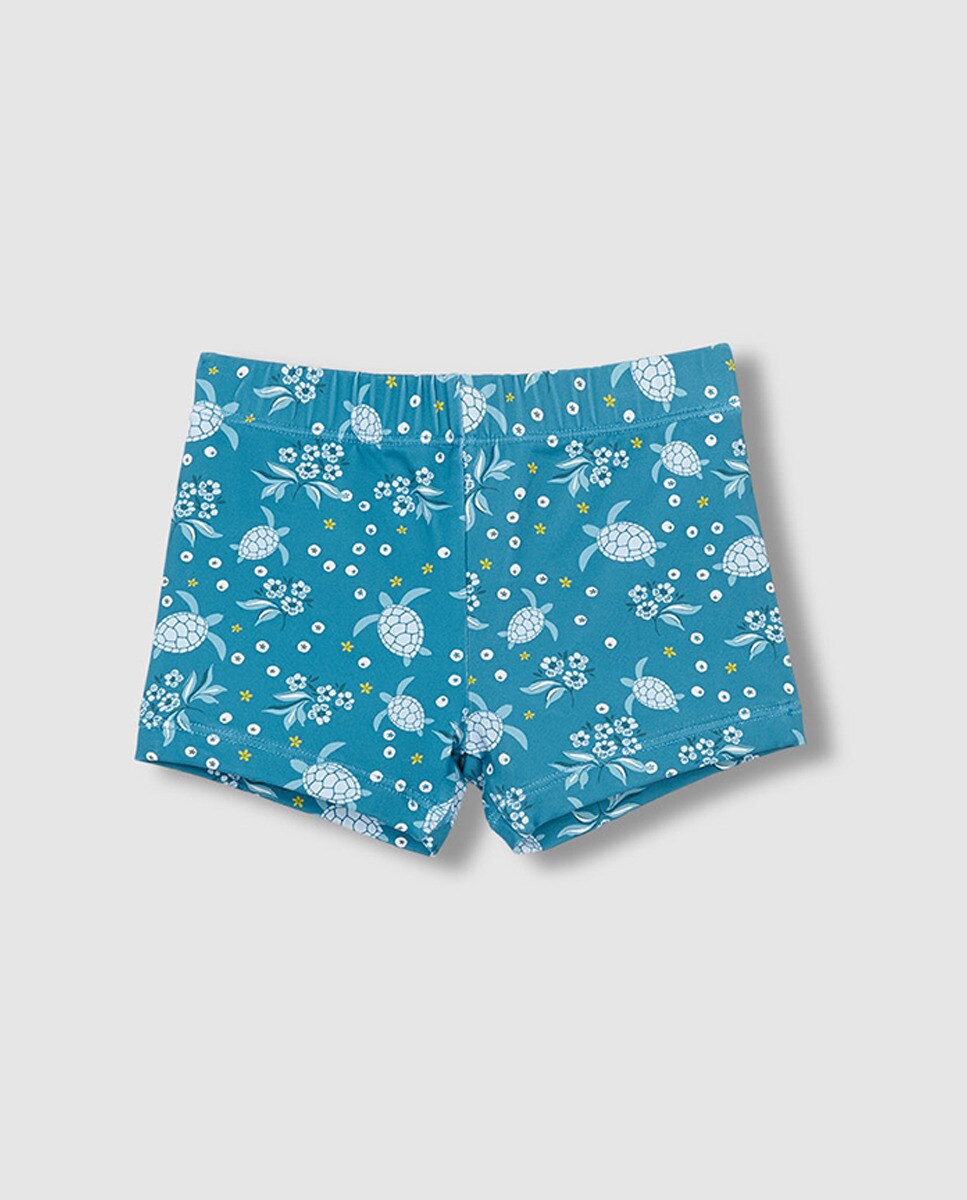 Boxers Estampados com Tartarugas Turquesa-2