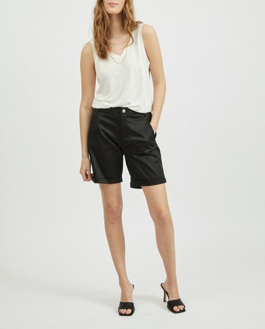 Imagen 0 de Shorts de mujer de talle medio con vuelto
