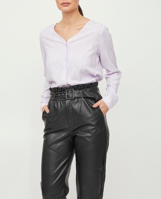 Imagen 0 de Blusa de mujer manga larga cuello pico