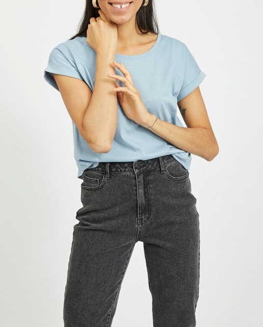 Imagen 0 de Camiseta de mujer  manga corta y cuello redondo