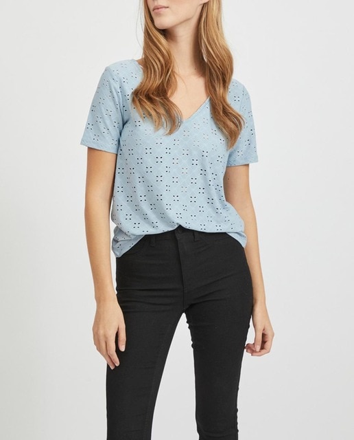 Imagen 0 de Top de mujer calado de manga corta