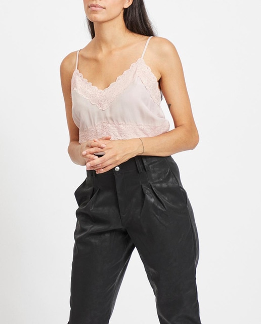 Imagen 0 de Top lencero de mujer con escote de pico