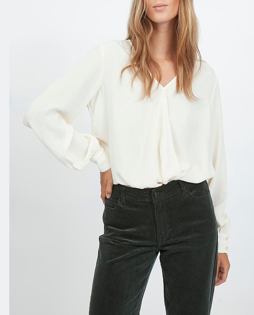 Imagen 0 de Blusa de mujer cruzada con escote de pico