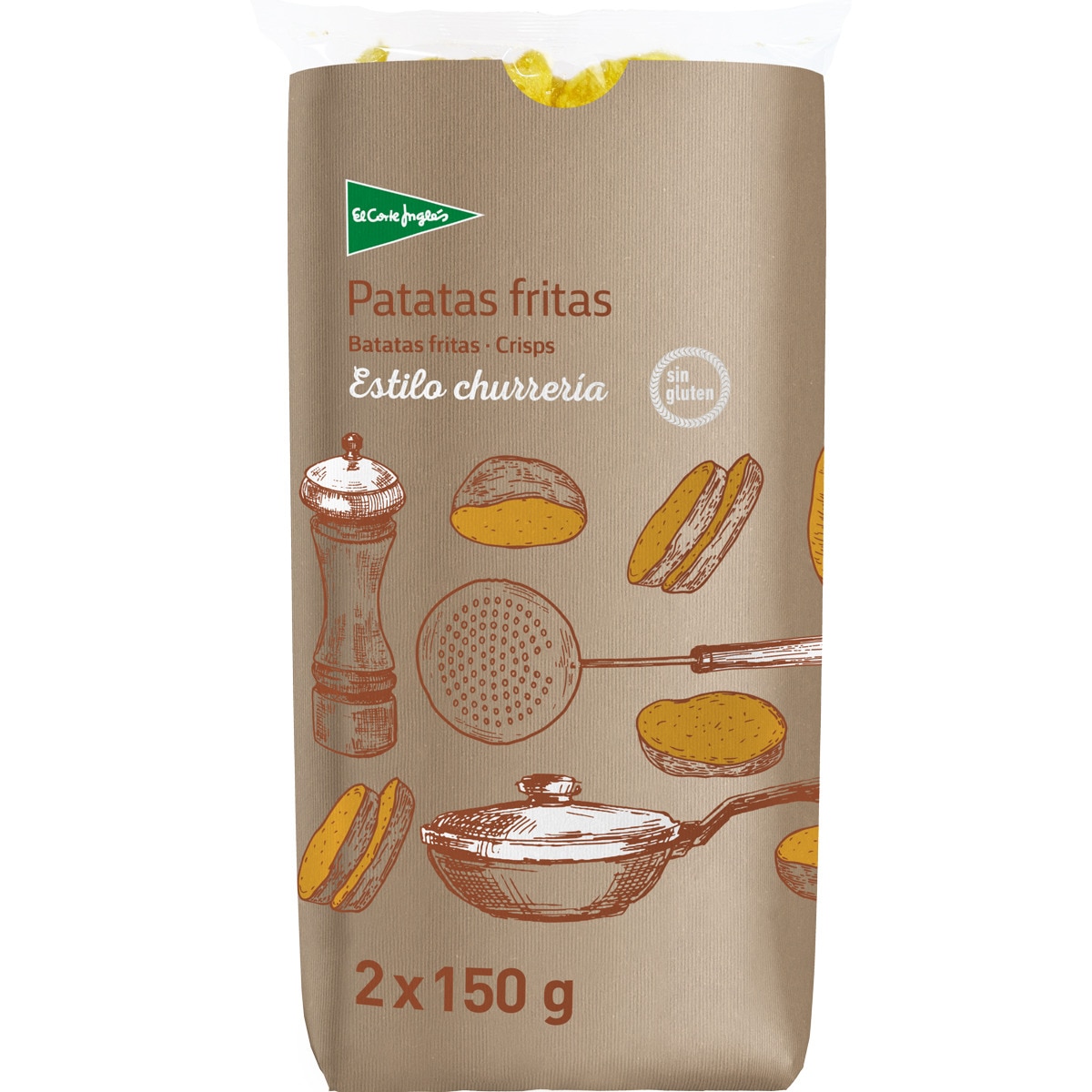 patatas fritas pack 2x150g Sin Gluten bolsa 300 g