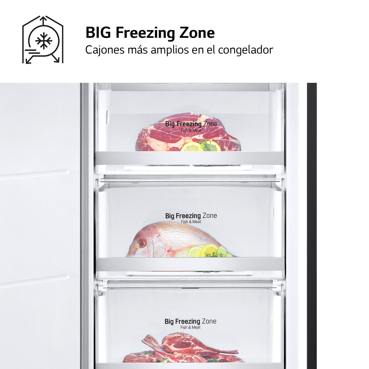 Congelador vertical LG 186 cm, 355 l, Multi Air Flow - GFM61MCCSF Negro mate-9