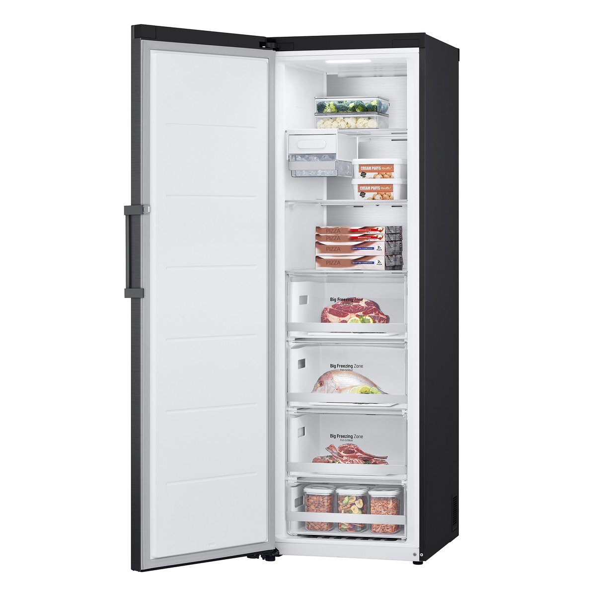 Congelador vertical LG 186 cm, 355 l, Multi Air Flow - GFM61MCCSF Negro mate-14