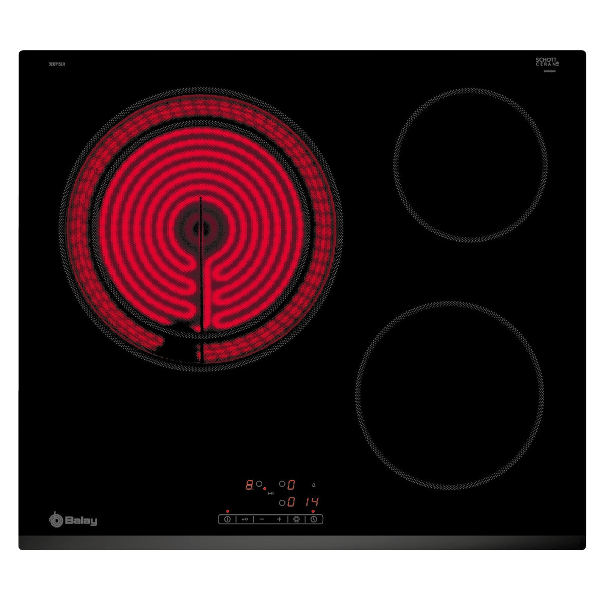 Placa vitrocerámica Balay 1 zona gigante de 28 cm - 3EB715LR 1