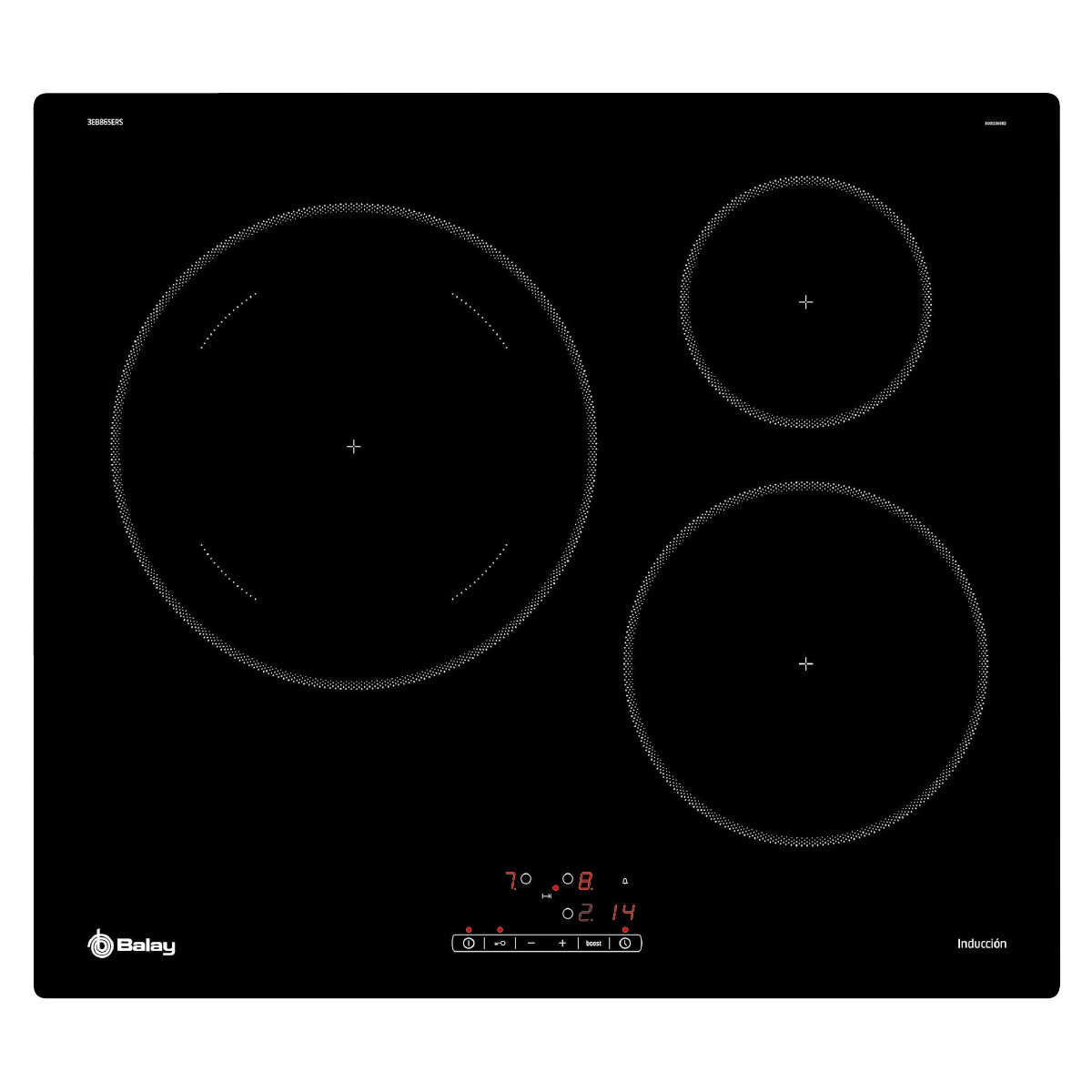 Placa inducción Balay 3 zonas con función Sprint - 3EB865ERS Negro-1