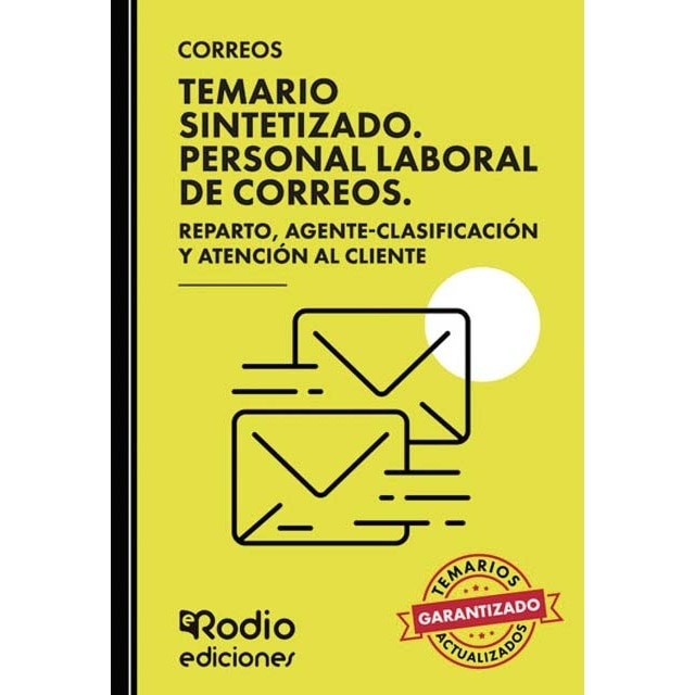 Imagen 0 de CORREOS 2024. Temario Sintetizado. Personal Laboral de Correos. Personal de Reparto, Agente Clasificación y Atención al Cliente.  (Tapa blanda)