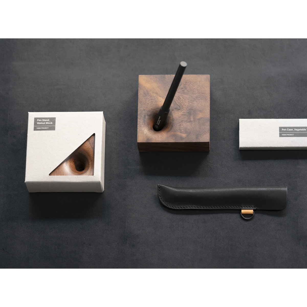 Portalápices de escritorio HMM madera de nogal Marrón-7