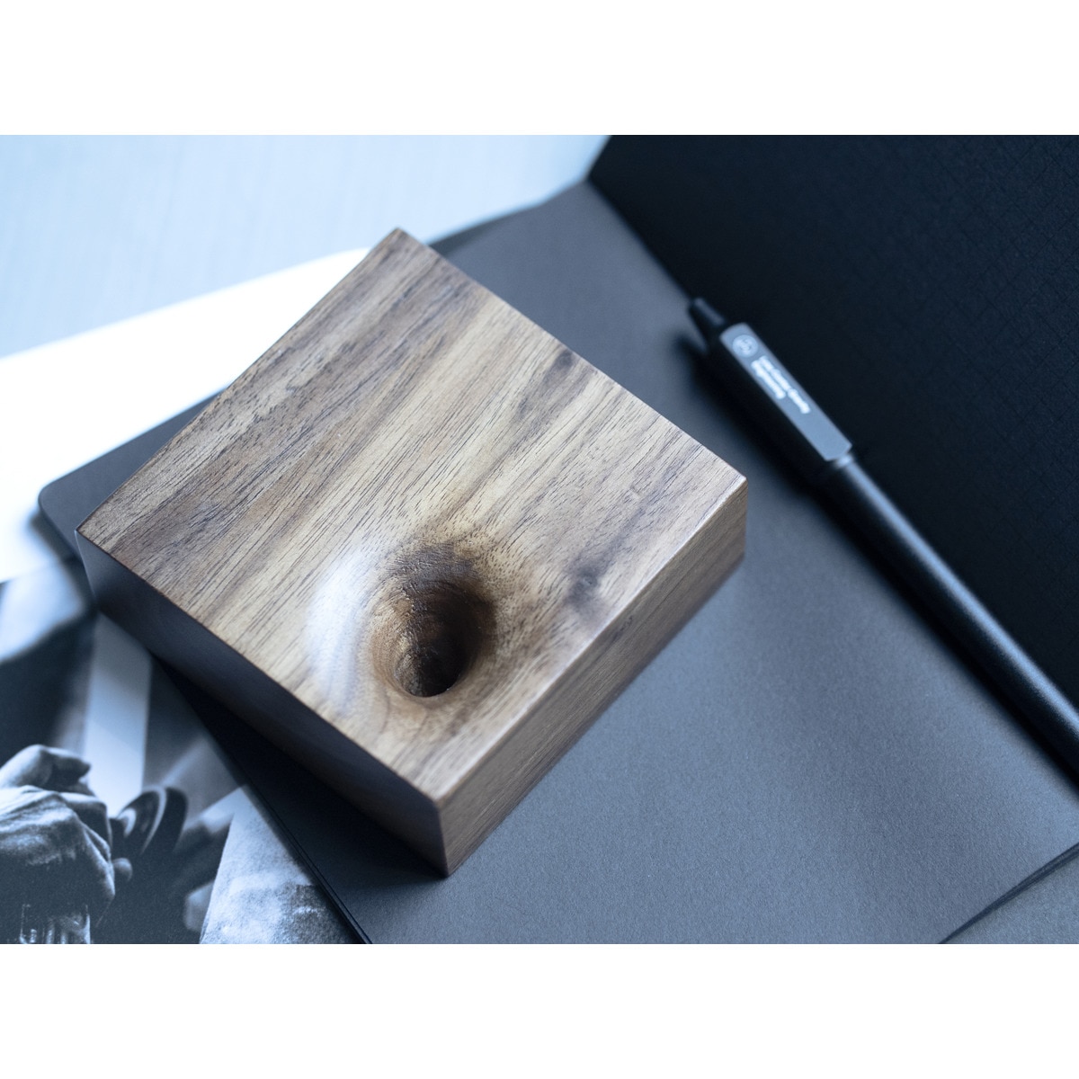 Portalápices de escritorio HMM madera de nogal Marrón-20