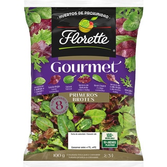 ensalada Gourmet primeros brotes 8 variedades bolsa 100 g - Florette