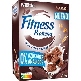 Proteína cereales copos de trigo integral, avena integral y quinoa integral con cacao paquete 310 g - Nestle Fitness