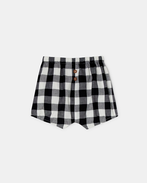 Imagen 0 de Pantalón corto de bebé niño con estampado de cuadros