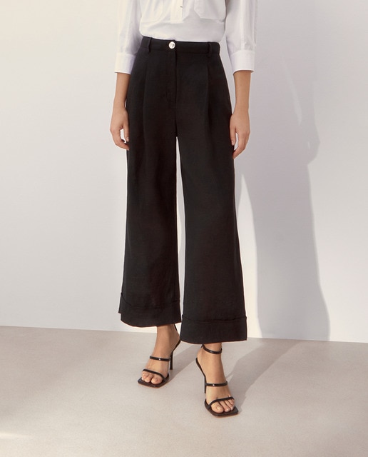 Imagen 0 de Pantalón de mujer ancho con vuelta