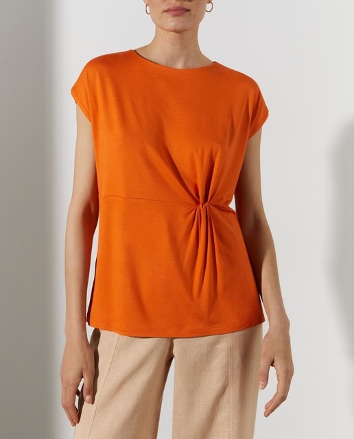 Imagen 0 de Camiseta de mujer con manga caída y nudo