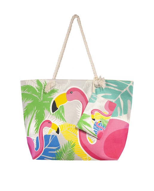Imagen 0 de Bolso estampado de playa con monedero