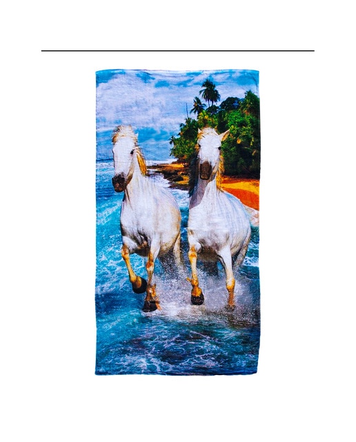 Imagen 0 de Toalla de playa estampada de algodón