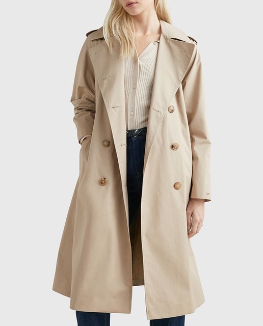 Imagen 0 de Gabardina de mujer con doble botonadura y cinturón