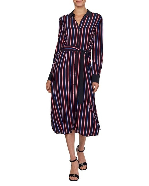 Imagen 0 de Vestido cuello camisero y manga larga