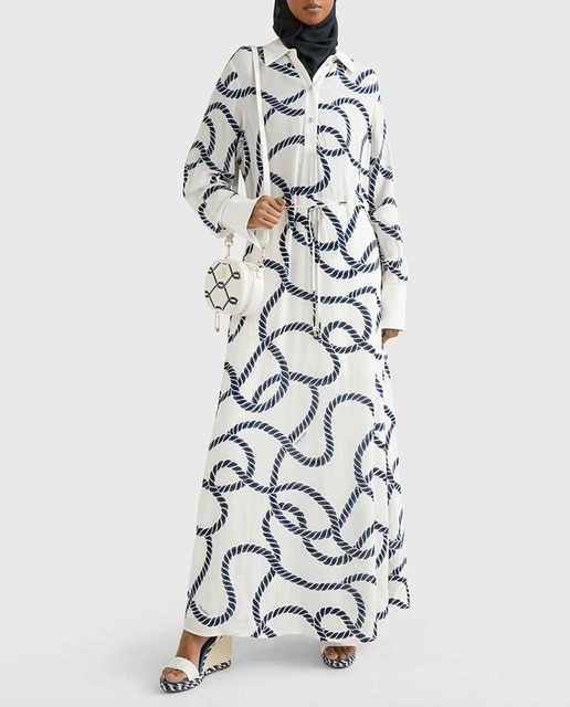 Imagen 0 de Vestido estampado con cuello abotonado